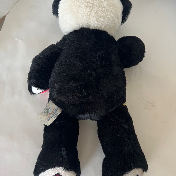 Build a Bear Valentine Black & White Puppy Dog Red Heart Eye Plush Retired BAB - Picture 4 of 5